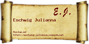 Eschwig Julianna névjegykártya